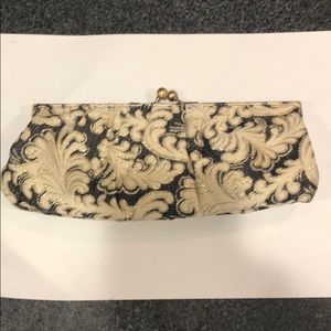 Gold & black clutch w/ gold shoulder strap